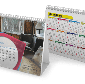 Calendário de Mesa com Wire-o 10x19,8cm