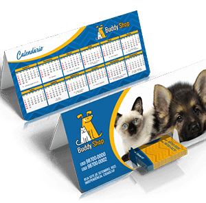 Calendário de Mesa com Porta Cartões - Couchê 300g