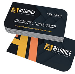 Cartão de Visita Couchê 300g - Laminação Holográfica - 02 Cantos Arredondados