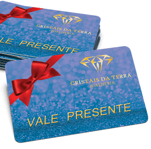 Vale Presente Presentes Personalizados -  PVC Branco 0,5mm - Cristal - Verniz Cristal com Verso Fosco