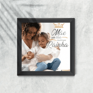 Azulejo Personalizado em Cerâmica Branca - Moldura Preta