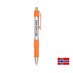 Caneta Noruega Prata e Laranja