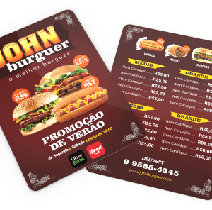Cardápio em PVC Pequeno