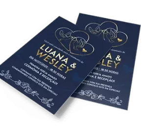 Convites - Couchê Brilho 300g - Verniz Total Brilho Frente - 105x148mm