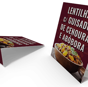 Display de Mesa PVC Arte Variável Tipo L - PVC 0,5mm Cristal - 8,5x5,4cm