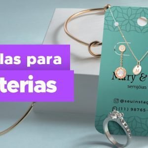 Cartela para Bijuterias - Couchê 300g -3 Pares de Brincos + 1 Colar + 1 Acessório