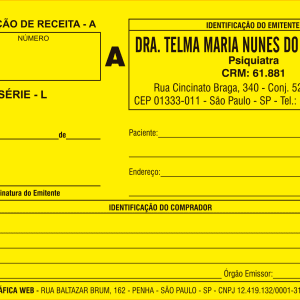 Receituários Personalizados - Amarelo - A