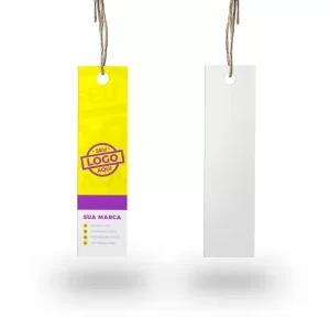 Tag Personalizada Palito - Couchê Brilho 300g - Verniz Total Frente - 23x88mm