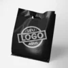 Sacolas Plástica - Alça Vazada - Personalizada - Preto - 160x220mm