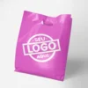 Sacolas Plástica - Alça Vazada - Personalizada - Rosa - 200x300mm