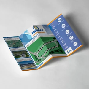 Folders - Couchê Brilho 115g - Sem Verniz - 4 Dobras