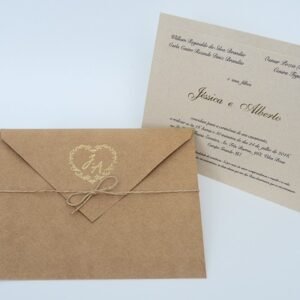 Convite de Casamento Individual - Reciclado 240g - Sem Verniz